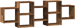 vidaXL - Wandschap - 129x18x42 - cm - bewerkt - hout - oud - houtkleurig