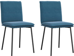 vidaXL - Eetkamerstoelen - 2 - st - fluweel - blauw