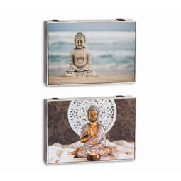 Covers DKD Home Decor Boeddha Teller 46,5 x 6 x 31,5 cm 2 Stuks Hout MDF