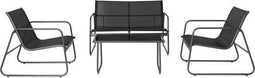 909 Outdoor Tuinset Camilla - 4-delig - Dubbele Zitbank - 2 Stoelen - Tafel - Stalenframe (4-delig)