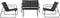 909 Outdoor Tuinset Camilla - 4-delig - Dubbele Zitbank - 2 Stoelen - Tafel - Stalenframe (4-delig)