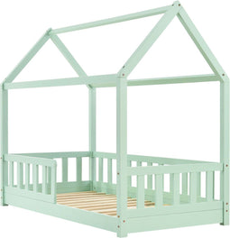 Juskys Marli - Kinderbed - Inclusief valbeveiliging en lattenbodem - Mint 80 x 160 cm