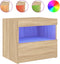 vidaXL - Nachtkastje - met - LED-verlichting - 50x40x45 - cm - sonoma - eikenkleurig