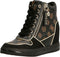 Guess Nangy - Hoge sneakers - Imitatieleer - Bruin/Zwart - Maat 37