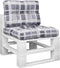 vidaXL - Palletkussens - 2 - st - ruitpatroon - stof - grijs