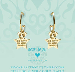 Heart to Get - Oorringen - 925 Sterling Zilver Goudkleurig Bohemian Ster