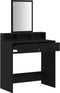 vidaXL - Kaptafel - met - Lades - - - Zwart - Eiken - 79x41x140 - cm