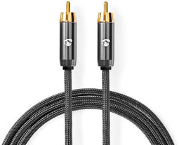 Nedis CATB24100GY50 - RCA subwooferkabel - 500 cm - Grijs