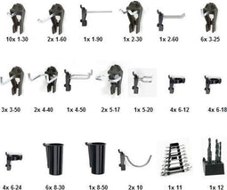 Raaco Super Clip Set - 53 stuks - Accessoires voor Super Clip Gereedschapsborden - Zwart