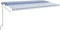 vidaXL - Luifel - automatisch - met - LED - en - windsensor - 600x300 - cm - blauw - wit