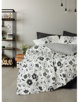 Beddengoedset - Dekbedovertrek 240 x 220 cm + 2 kussenslopen 60 x 60 cm - 100% katoen - Zwart (2 stuks)