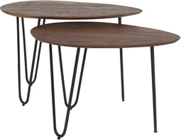 Salontafel Fabio - Espresso Mangohout - Set van 2