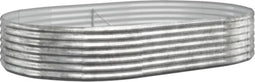 vidaXL - Plantenbak - 214x140x36 - cm - gepoedercoat - staal - zilverkleurig