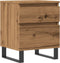 vidaXL - Nachtkastje - 40x35x50 - cm - bewerkt - hout - artisanaal - eikenkleur