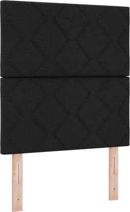 vidaXL - Hoofdbord - met - Diamant - Blokken - Design - - - Zwart - - - 80 - cm - - - Stof