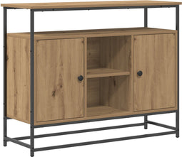 vidaXL - Sideboard - Artisan - Eiken - 100x35x80 - cm - Engineered - Wood - en - Staal
