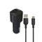 Muvit for Change - Auto oplader - 12 W 1,2 m USB A naar USB-C - Zwart