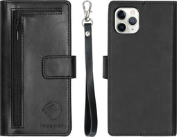 iMoshion Hoesje Geschikt voor iPhone 11 Pro Max Hoesje Met Pasjeshouder - iMoshion Uitneembare 2-in-1 Bookcase met rits - Zwart