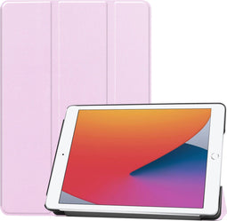imoshion Tablet Hoes Geschikt voor iPad 8 10.2 (2020) 8e generatie / iPad 7 10.2 (2019) 7e generatie / iPad 9 10.2 (2021) 9e generatie - imoshion Trifold Bookcase - Roze /Roze