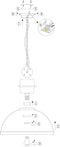 Mexlite Gaeve 2661ZW - Hanglamp Ø50cm E27 Fitting - Hoogte Verstelbaar - Zwart / Zilver