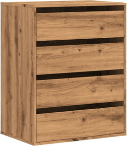 vidaXL - Ladekast - 60x41x76 - cm - bewerkt - hout - artisanaal - eikenkleurig