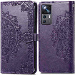 iMoshion Hoesje Geschikt voor Xiaomi 12T Pro / 12T Hoesje Met Pasjeshouder - iMoshion Mandala Bookcase - Paars