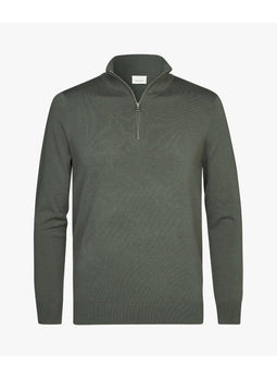 Profuomo Pullover Half Zip - Stijlvol & Comfortabel - Donkergroen - maat M