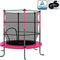 Trampoline met veiligheidsnet rond 140x160 cm roze