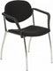 Vergaderstoel Ruby kleur Zwart materiaal Kunstleer Met armleuning en collegeplank van hout framekleur Chroom