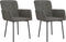 vidaXL - Eetkamerstoelen - 2 - st - fluweel - donkergrijs