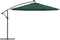 vidaXL - Zweefparasol - met - LED-verlichting - en - metalen - paal - 350 - cm - groen