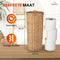 Industor® Toiletrolhouder Staand - Handgevlochten Riet - Voor 3 Rollen met Deksel