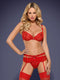 Obsessive Heartina Set - Erotische Lingerieset - Maat S/M - Rood