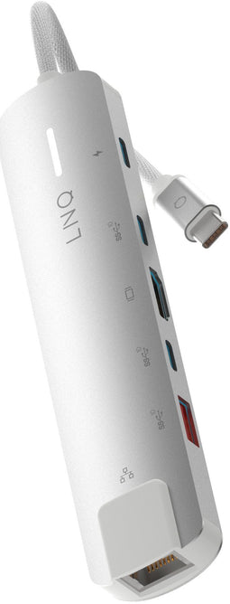 Linq 6in1 Pro - USB-C Multiport Hub - 4K HDMI 140W PD Ethernet 2.5Gbps - Off-white/Space-grey