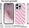 iMoshion Hoesje Geschikt voor iPhone 14 Pro Hoesje Siliconen - iMoshion Design hoesje - Roze / Retro Pink Check