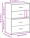 vidaXL - Kasten - met - 2 - lades - 2 - st - 60x31x40 - cm - bewerkt - hout - gerookt - eiken