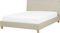 SENNEZ - Tweepersoonsbed - Beige - 160 x 200 cm - Polyester
