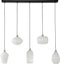 AnLi Style Hanglamp 5L stripe white glass mix