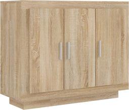 vidaXL - Dressoir - 92x35x75 - cm - bewerkt - hout - sonoma - eikenkleurig
