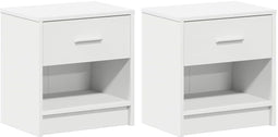 vidaXL - Nachtkastjes - 2 - st - met - lade - 39x28x41 - cm - wit