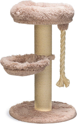 Beeztees Ramiro - Krabpaal - 2 ligplekken - Taupe - 70x70x120 cm