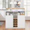 Sobuy Keukeneiland - Eetset - 5-delig - Vintage bruin en mat zwart