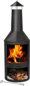 BBQ Collection Buitenhaard - Tuinhaard 134 x 44,5 x 44,5 cm - Terraskachel met As-Opvangbak Pook Houtopslag - Zwart