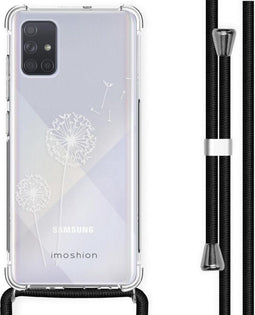 iMoshion Hoesje Geschikt voor Samsung Galaxy A71 Hoesje Met Koord - iMoshion Design Hoesje met Koord - Wit / Transparant / Dandelion