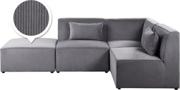 Beliani LEMVIG - Hoekbank - Grijs - Corduroy