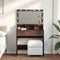 vidaXL - Kaptafel - met - LED - 80x41x134,5 - cm - bruin - eikenkleurig