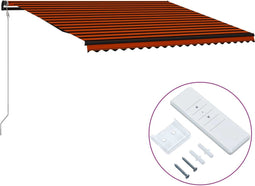vidaXL - Luifel - automatisch - uittrekbaar - 500x300 - cm - oranje - en - bruin