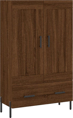 vidaXL - Hoge - kast - 69,5x31x115 - cm - bewerkt - hout - bruin - eikenkleur
