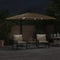 vidaXL - Parasol - met - LED's - en - stalen - paal - 246x246x230 - cm - bruin