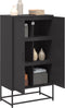 vidaXL - Hoge - kast - 68,5x38,5x123,5 - cm - staal - zwart
